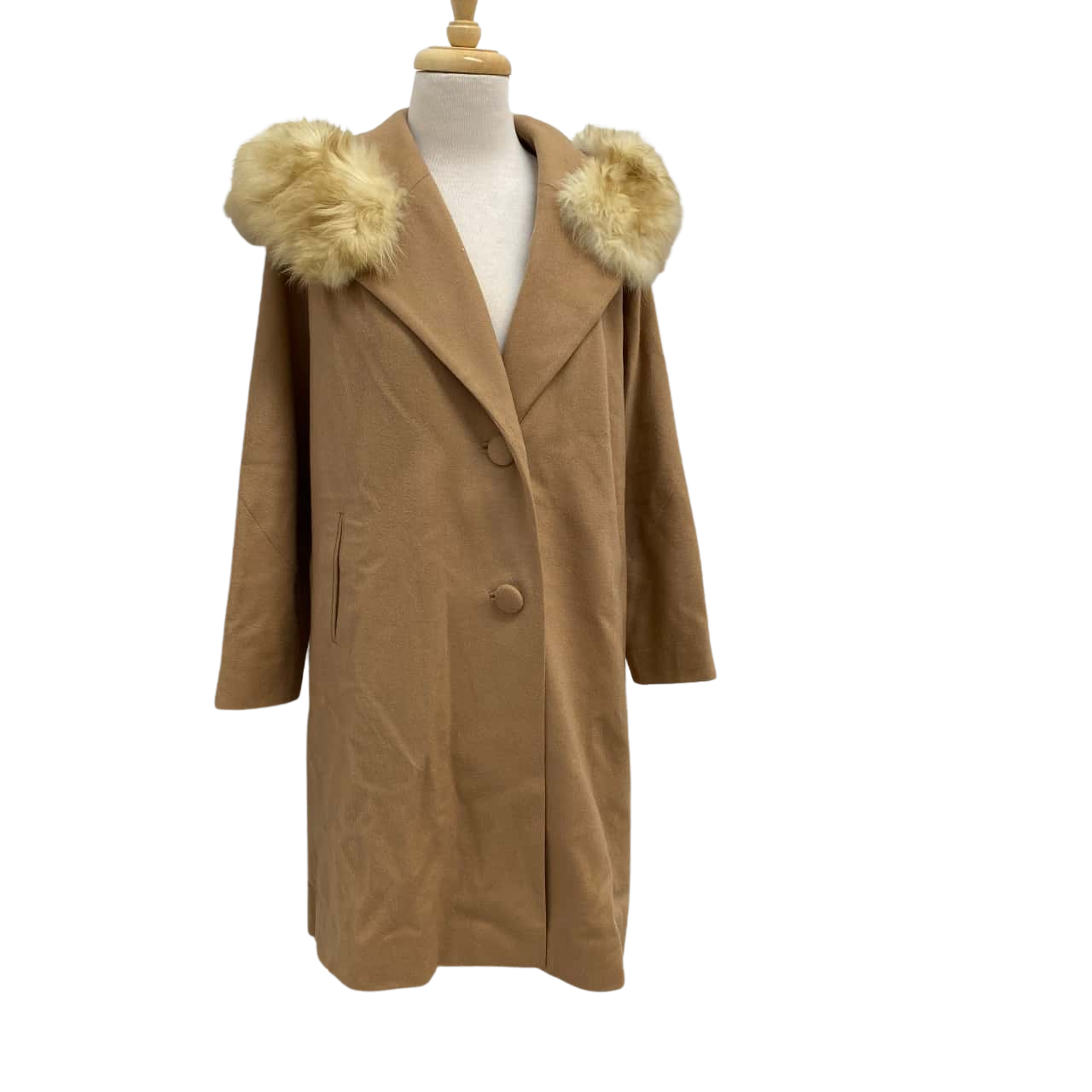 Rhonda Creation Pure Wool Camel Coat. Size 12/14