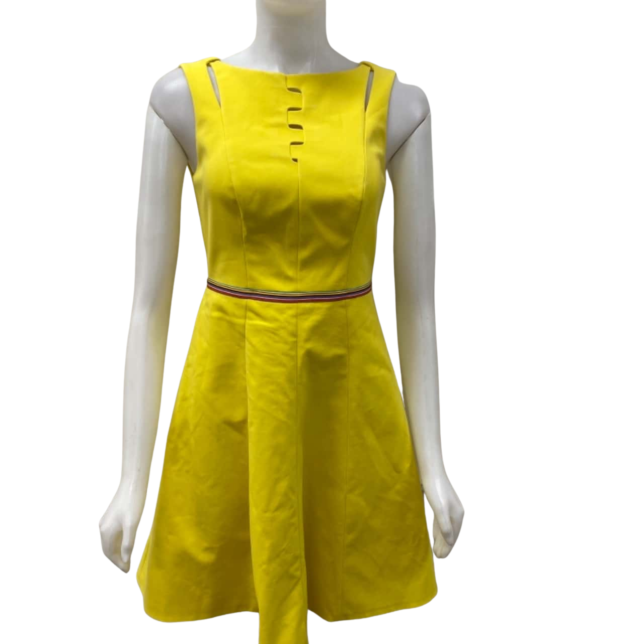 Karen Millen Womens Size 10 Midi Dress Yellow