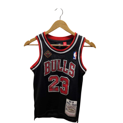 NBA Boys Chicago Bulls Black & Red Jersey