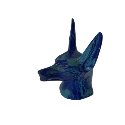 Anubis/Jackal head- lapis lazuli moulded resin statue