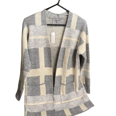 Suzannegrae Womens Size XS Grey/Cream/ Checkered Cardigan
