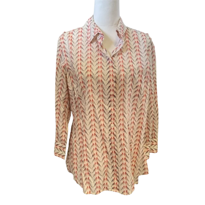 Sportscraft Womens  Size 12 3/4 Sleeve Shirt Multicoloured / Pattern  -birds/parrots