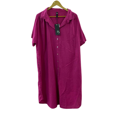 Taking Shape Women's Size 16 Cotton Linen Shirt Dress Pink  