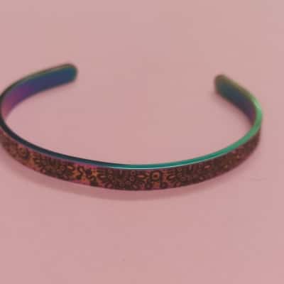 Rainbow Etched Cuff Bracelet