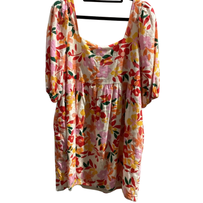 BNWT.  Sportsgirl.   Womens  Size 12. Casual Dress.  Beige background. retro Floral.  RR $79.95 