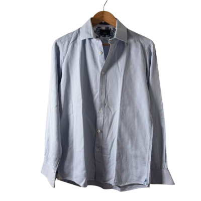 Oxford Mens  Size M Long Sleeve Shirt Blue / White 