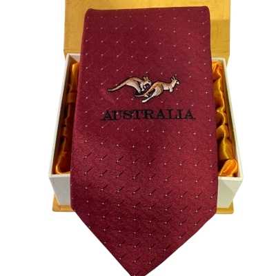 Silk Mens Australia Gift Tie Red 