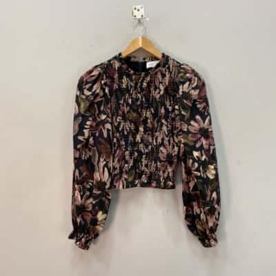 Witchery Womens  Size 6 Long Sleeve Top Floral 