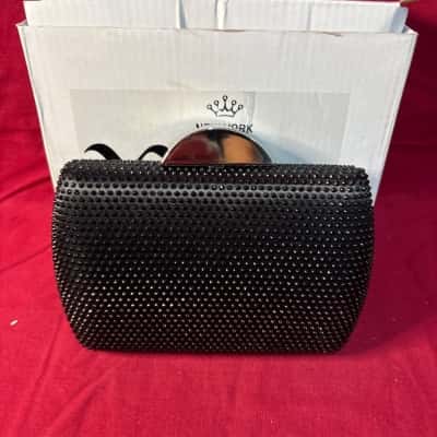 Women's  NINA New York Est 1953 Pacey Black Beaded Clutch 