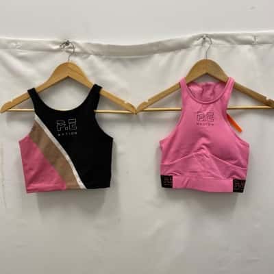 H&M PE Nation Women's Sports Bra SET OF 2 Size XS Black  / Pink  