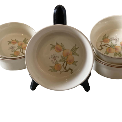 6 x Wedgwood ramekins in ‘Peach’ design