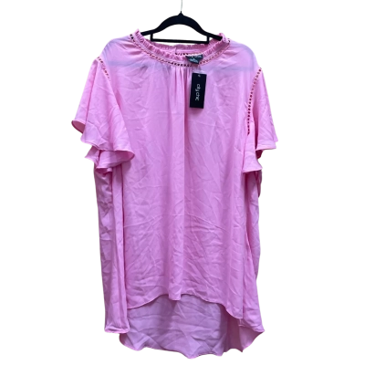 City Chic Womens  Size XL Short Sleeve Shirt Pink  