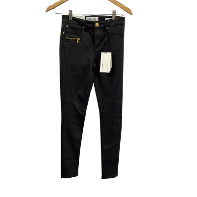 Jeanswest Womens  Size 8 Tula Coated Skinny 7/8TH Jean Black 