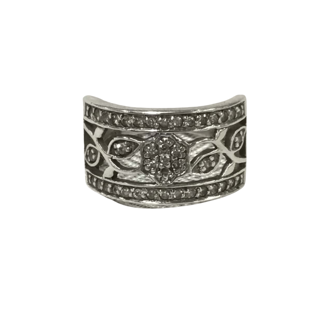 Silver Ring with Floral Design (s)