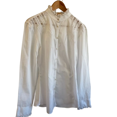 “R.M. Williams” -Womens  cotton-  Size 12 Long Sleeve Shirt White 