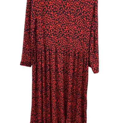 Zara Womens  Size 32 / XL Casual Dress / Long Sleeve Dress / Maxi Dress / Party Dress Black  / Pattern / Red 