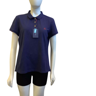 Brand New Gant Womens  Size XL Short Sleeve Polo Shirt Navy 