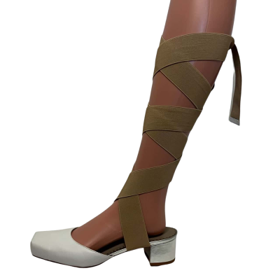 Zimmermann Womens Shoe with leg wrap strap Size 10 / 41 White 