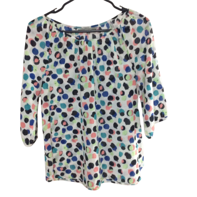 Yarra Trail Womens  Size 10 3/4 Sleeve Top Black  / Blue / Green / Peach / Polka Dot / White 