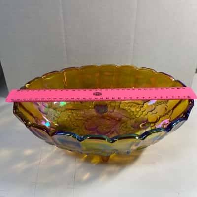 Amber Oval Footed Bowl