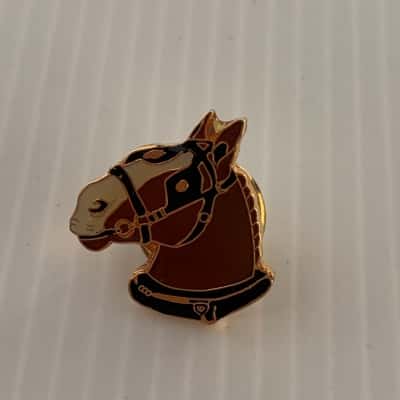 Vintage Enamel Horse Head Lapel Pin / Tie Tack