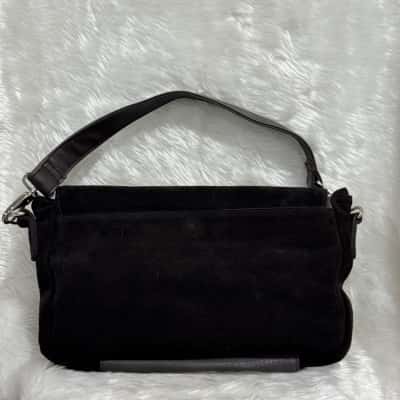  Womens Black  / Brown Swede handbag 