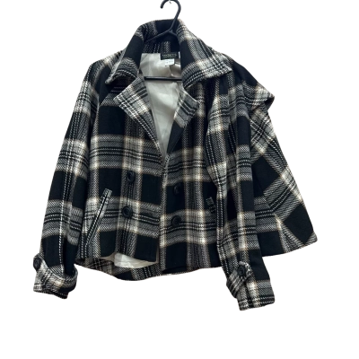  Veducci  Size 16 Black/Brown Striped Coat 
