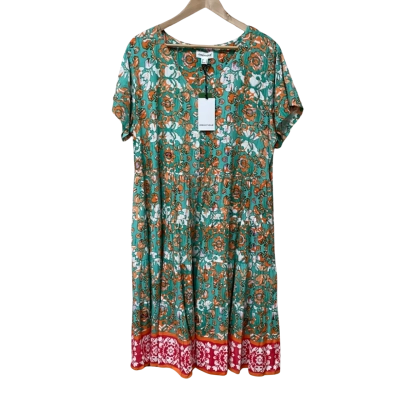 BNWT Orientique Womens Size 18 Short Sleeve Pattern Dress
