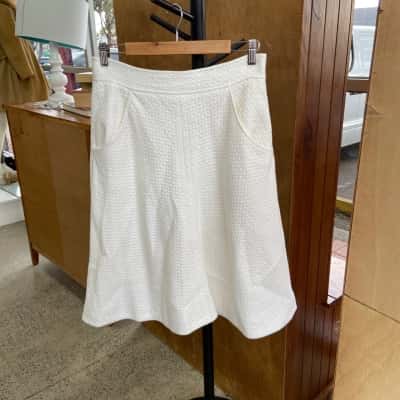 Karen Millen Womens  Size 42 cotton & viscose white skirt 