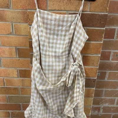 You + All Womens  Size 16 Mini Dress Beige / Checked 