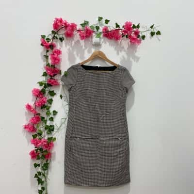 Ralph Lauren Woman Wool Dress Size 8 Black  / White 