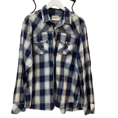 ARIAT Mens Size XXL Long Sleeve Shirt Blue 