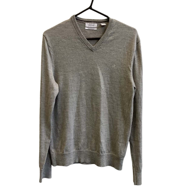 Calvin Klein Men's Size M The Extra Fine Merino Sweater Grey  