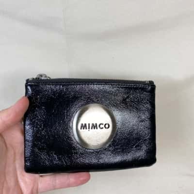 MIMCO SHINY BLACK SILVER COIN PURSE