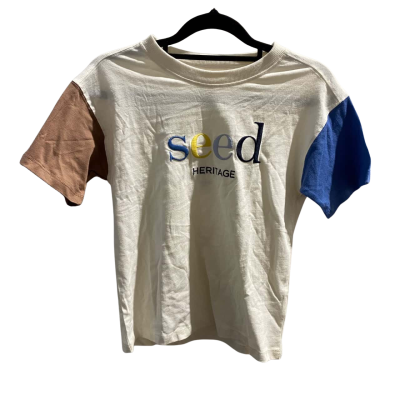 Seed Heritage Womens  Size 8 T-shirts Blue / Brown / White 