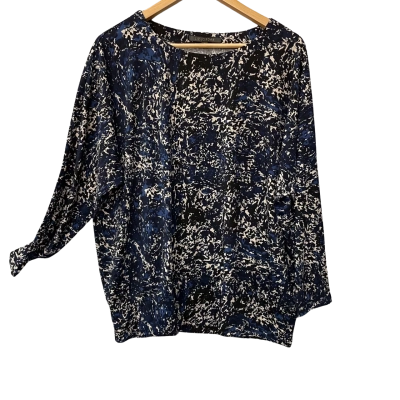 Liz Jordan Womens  Size XL Long Sleeve Top Blue / Pattern 