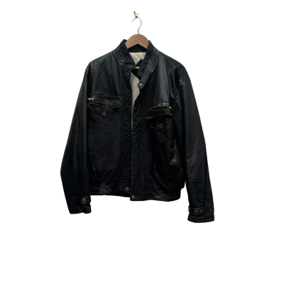 vintage style Mens Leather jacket Size L Black  