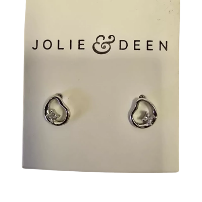 Jolie & Deen Womens Earrings Silver Flora Studs RRP: $42.95