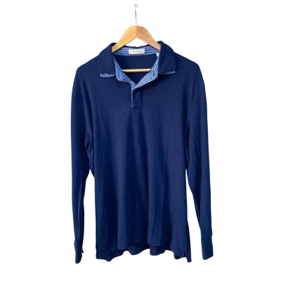 Ermenegildo Zegna Mens  Size XXL Long Sleeve Shirt Navy Blue 
