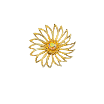  Womens Brooch Flower Gold 