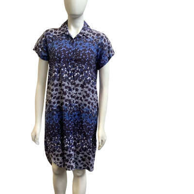  Sportscraft Womens Size 10 Shirt Collar Dress Blue Mix