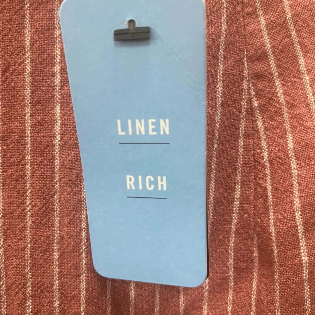 REDUCED TO 12.50 Sportsgirl Ladies Dusty Pink/White Striped Linen Rich