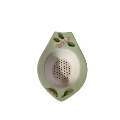 Vintage Bone China Mint Green Tea Strainer