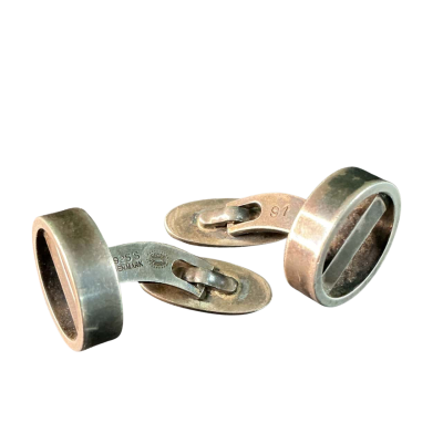 Georg Jensen Mens Modernist Cufflinks Sterling Silver 15.3 grams  - Dark Patina