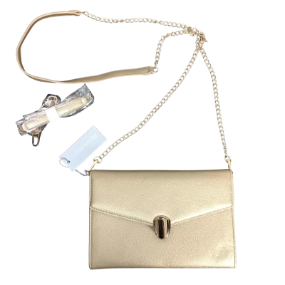 Louenhide Gold Tone Clutch with Strap