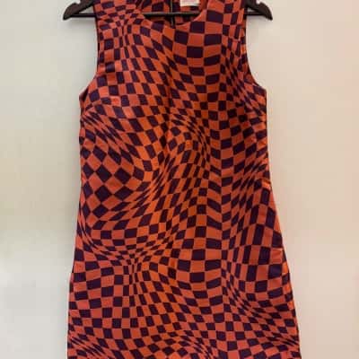  Gorgeous Gorman S8 Warped Check Sixties Style Sleeveless Shift Dress - Designed in Australia 