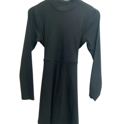 Forever New Size 14 Long Sleeve  / Mini Gia Petite Rib Dress Black  
