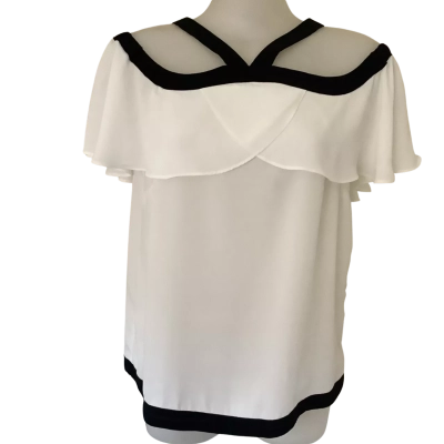 WITE.    White Ruffle Halter Top.    Size 10 