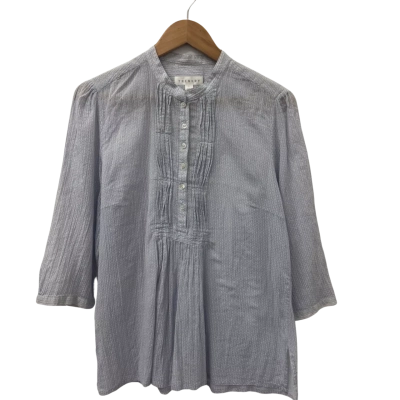 Trenery Womens  Size L 3/4 Sleeve Shirt Blue 