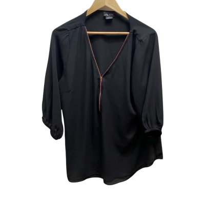 City Chic Womens  Size S Black Top  